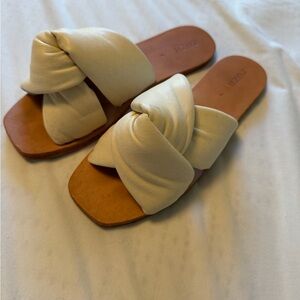 Elegant Cream Knotted Sandals